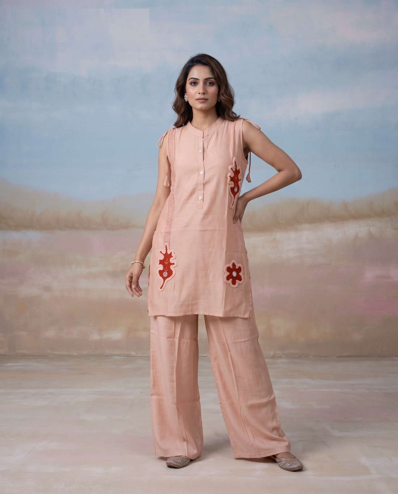 K 1253 BOUTIQUE CHANDERI WITH COTTON MANUAL WORK CORD SET BUY SURAT